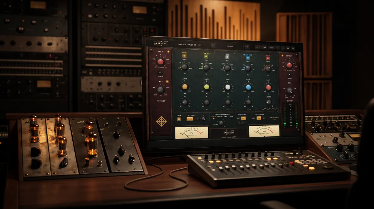 AMB Analog open on a screen in a warm analog studio